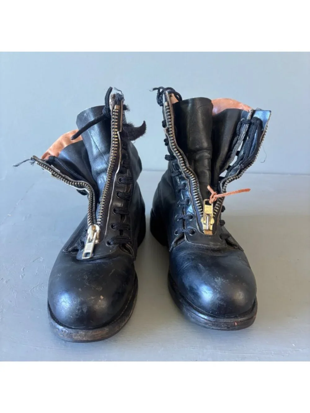 Vintage Vibram Northwest Firefighter Combat Boots Black Leather Shoes Mens 8